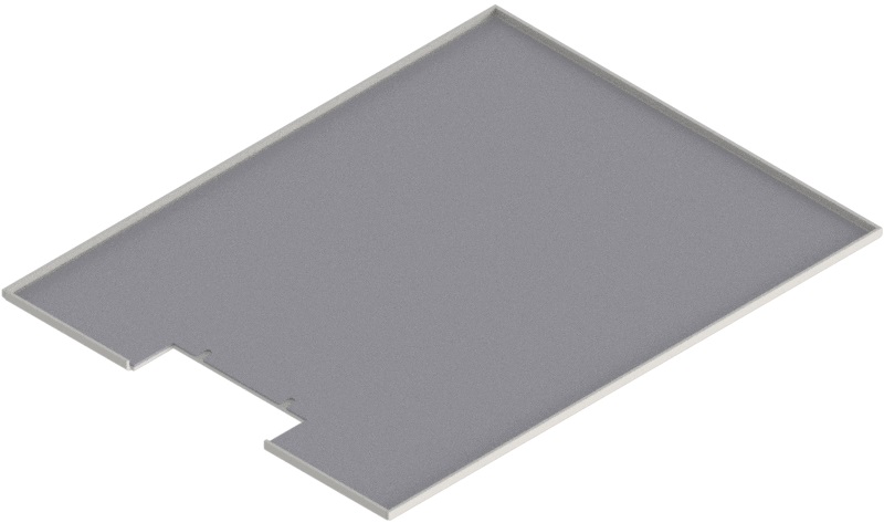 Produktbild UBK 401 055  -  Deckel für Bürstenauslass zu UBK 400 mit Kante geschlossen aus ALU 2.5mm, 5mm Vertiefung